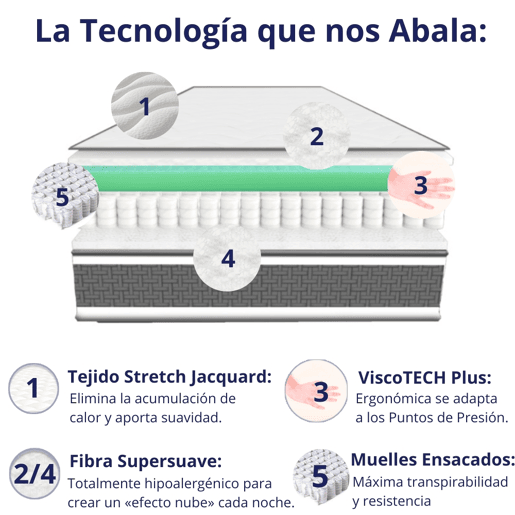Colchão DAGOSTINO HOME viscoelastico exclusivo (Altura: 25 Gama Alta)