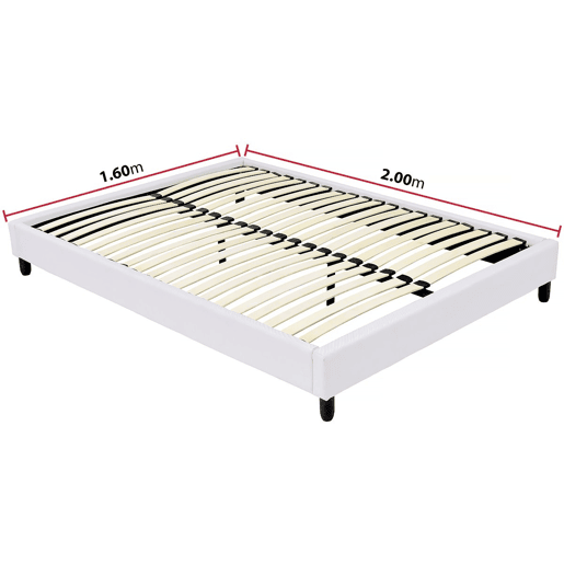 Estrado estofado de ripas - 140 x 190 cm - 20 ripas - Branco