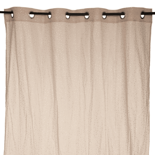 Cortina de algodão bege 250x140cm