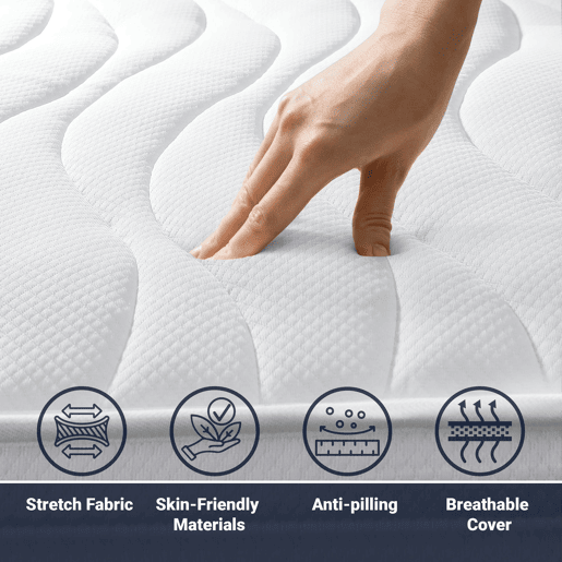 The White Stone Colchão 90x205 cm em Espuma Antibacteriana | Altura 20 cm | Capa 3D Air Hipoalergênica | Colchão Ortopédico 7 Zonas Termossensível The White Stone Colchão 90x205 cm em Espuma Antibacteriana | Altura 20 cm | Capa 3D Air Hipoalergênica | Colchão Ortopédico 7 Zonas Termossensível