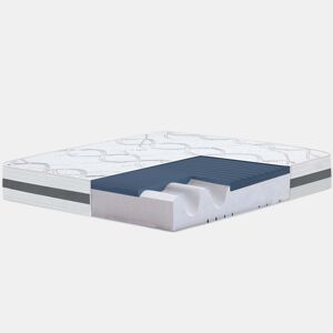 The White Stone Colchão Viscoelástico 200x200 cm Altura 22 cm | Tecido Hipoalergênico e Respirável | Propriedades Ortopédicas Auto-Adaptáveis | Firmeza Média-Alta | Fabricado na Itália