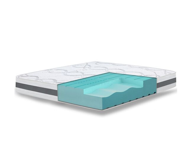 The white stone colchón ortopédico 220x220 cm firmeza media | altura 16 cm | tejido hipoalergénico y transpirable | propiedades ergonómicas y autoconformantes | hecho en italia