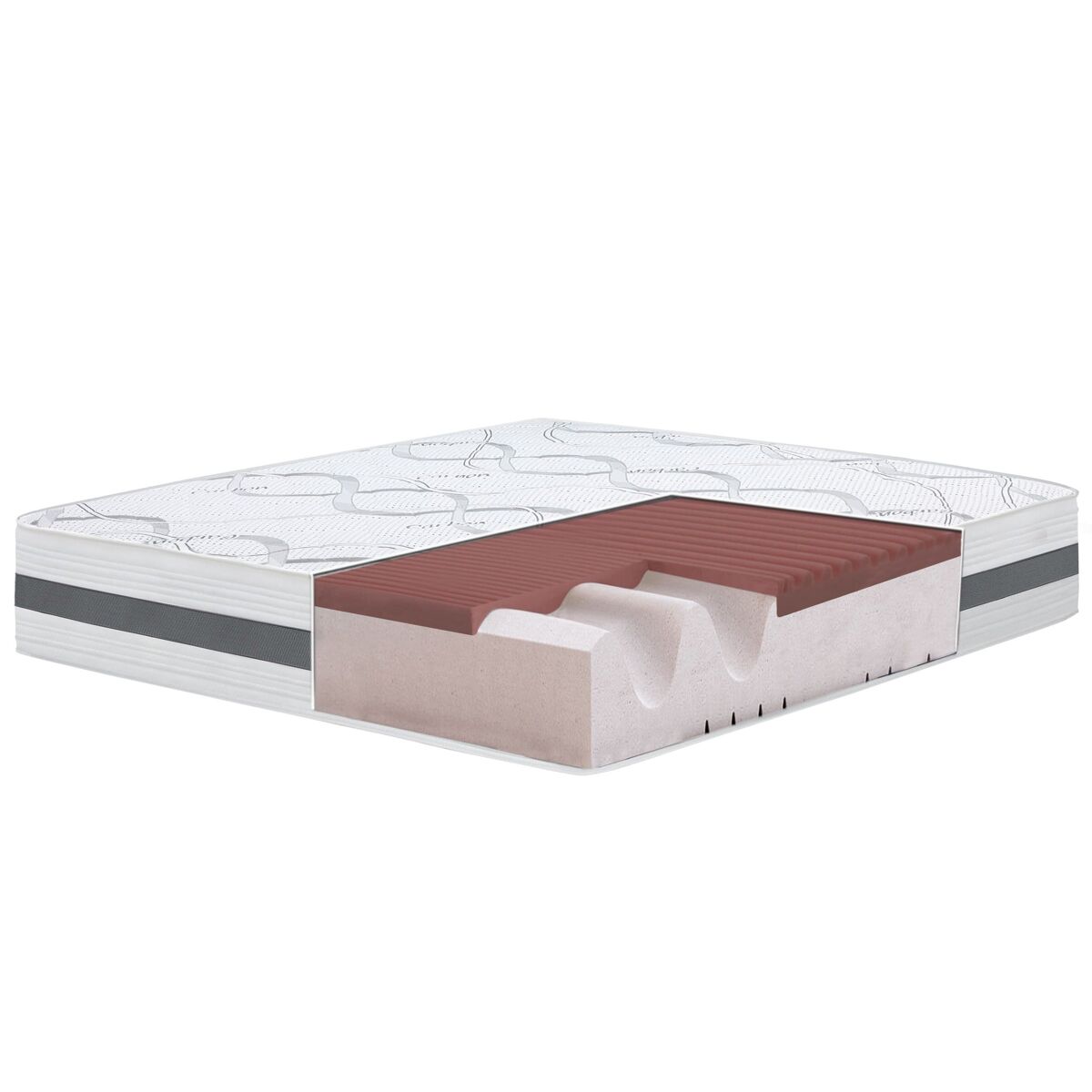 The white stone colchón viscoelástico 80x200 cm altura 27 cm | tejido hipoalergénico y transpirable | propiedades ortopédicas adaptables | firmeza media-alta | hecho en italia