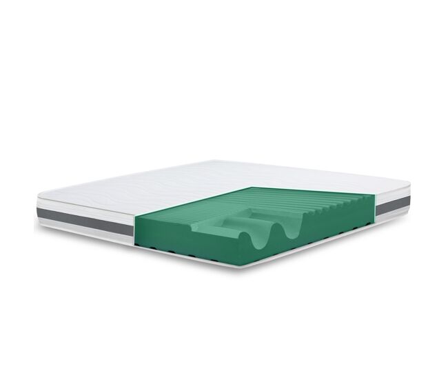 The white stone colchón 70x190 cm en espuma antibacteriana| altura 16 cm | funda 3d air hipoalergénica | colchón ortopédico 7 zonas termosensible