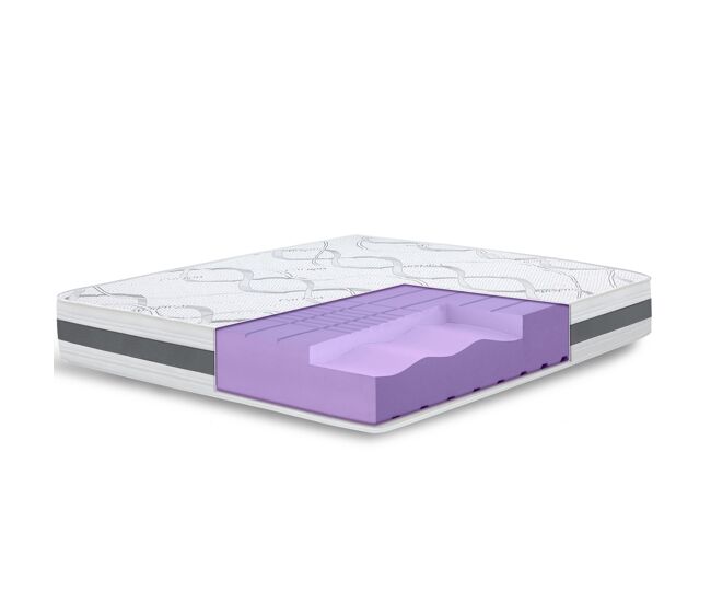 The white stone colchón ortopédico 135x170 cm firmeza media | altura 25 cm | tejido hipoalergénico y transpirable | propiedades ergonómicas y autoconformantes | hecho en italia