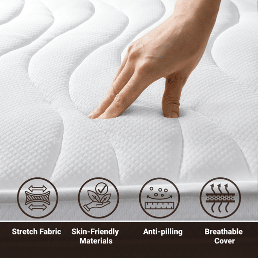 The White Stone Colchão 70x210 cm em Espuma Antibacteriana | Altura 25 cm | Capa 3D Air Hipoalergênica | Colchão Ortopédico 7 Zonas Termossensível