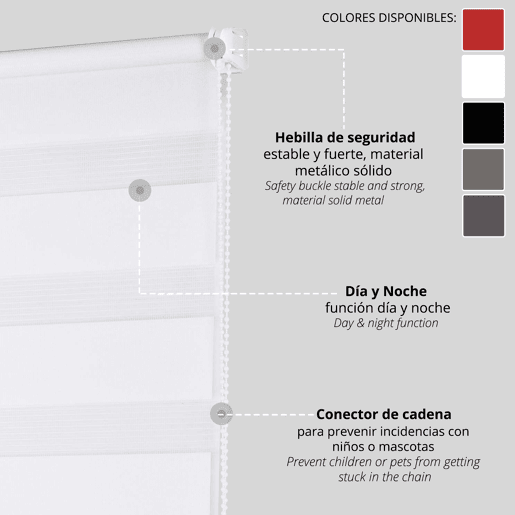 Cortina de enrolar Luz e Noite 90X180Cm - Cor Taupe