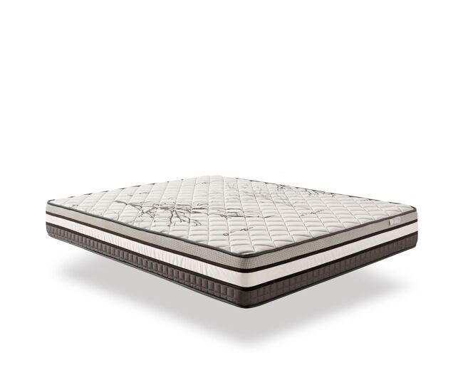 Colchón muelles 160x200 cm - solar - espuma hr, blue latex - híbrido muelles ensacados, viscoelástica - altura 24 cm, firme, ergonómico - 7 zonas
