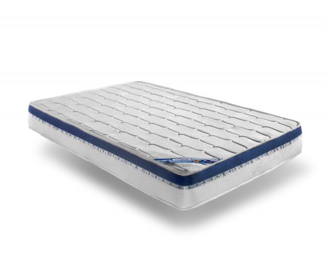 Colchón viscoelástico modelo omega, 135 x 190 x 22cm - todas las medidas, blanco y azul