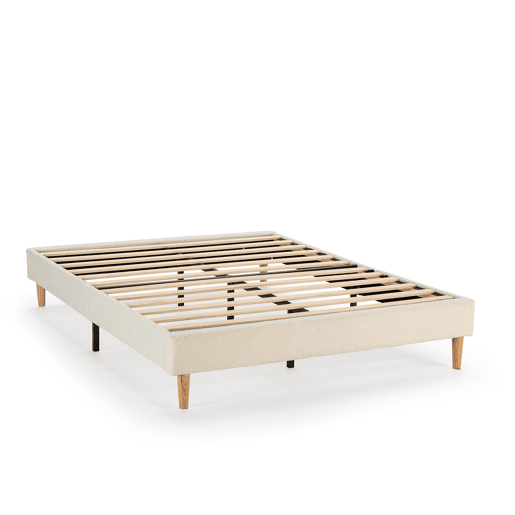Base estofada Niebla 140x190 cm Tecido ovelha bege
