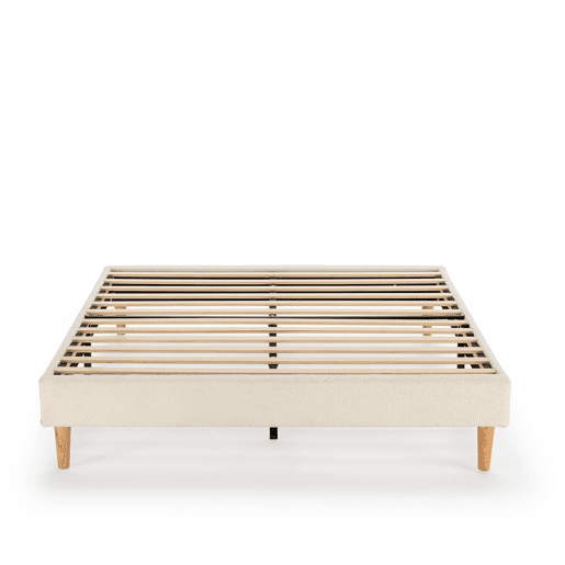 Base estofada Niebla 140x190 cm Tecido ovelha bege