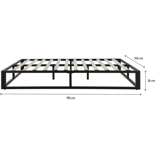 Estrutura de cama metálica 160 x 200 cm - Preto