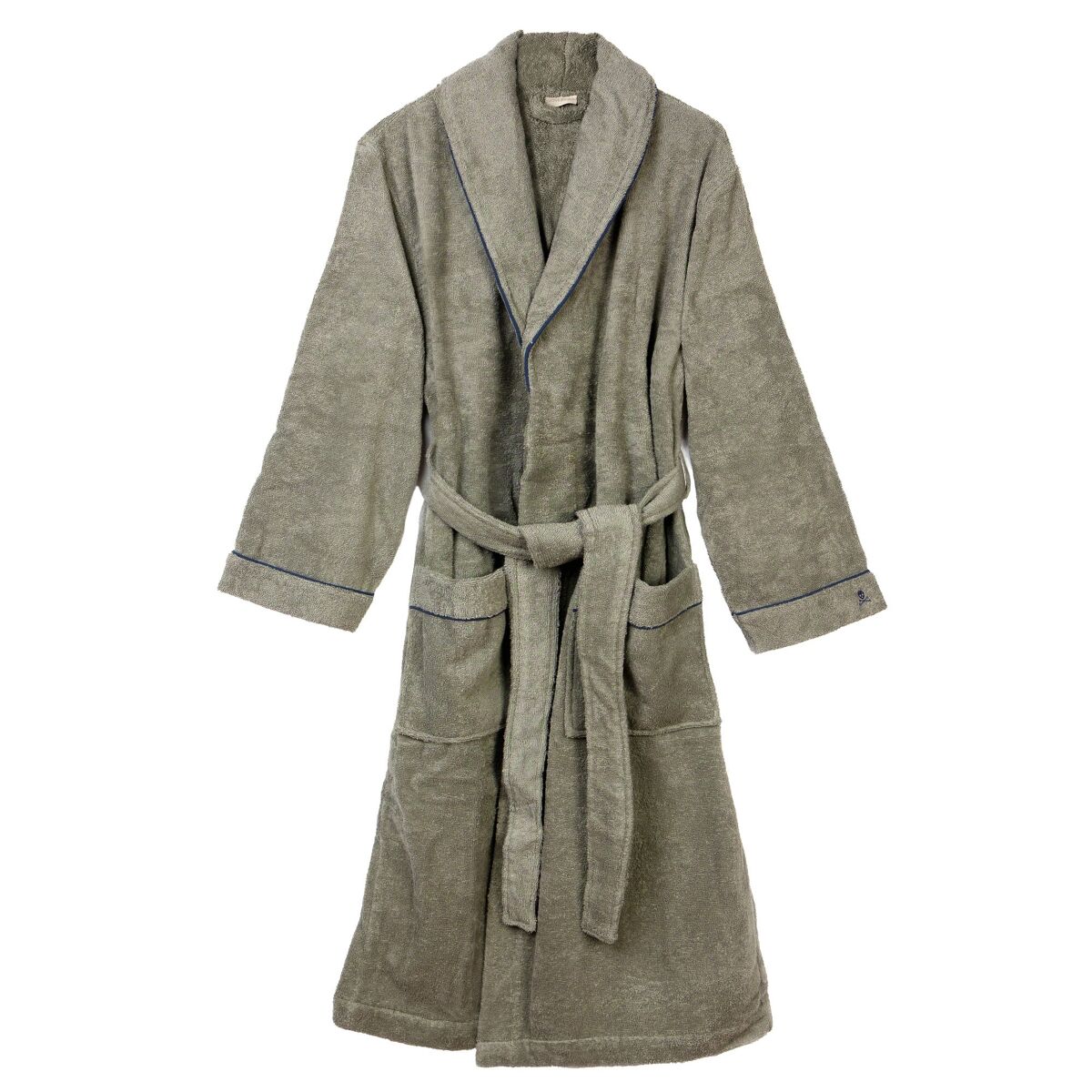 Scalpers albornoz liso con ribete y detalle bordado khaki talla l-xl