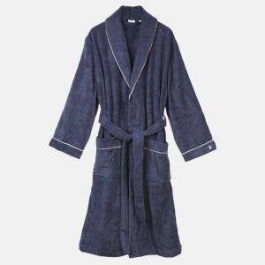 Scalpers Roupão liso com acabamento e detalhe bordado azul marinho Tamanho L-XL