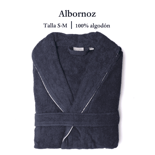 Scalpers Roupão liso com acabamento e detalhe bordado azul marinho Tamanho L-XL