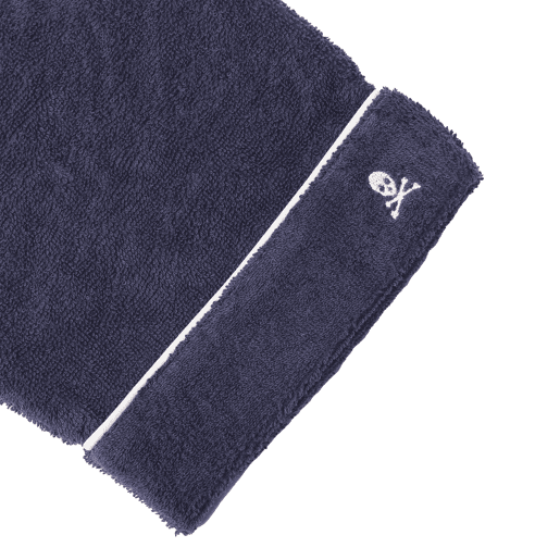 Scalpers Roupão liso com acabamento e detalhe bordado azul marinho Tamanho L-XL