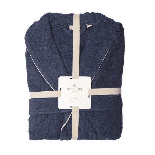 Scalpers Roupão liso com acabamento e detalhe bordado azul marinho Tamanho L-XL