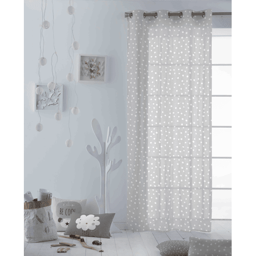 CORTINA COM ILHOS LARS CINZENTO COOL KIDS 140x260 CM