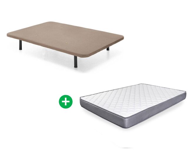 Somier base tapizada + colchon basic (90, 105, 135 y 150cm)