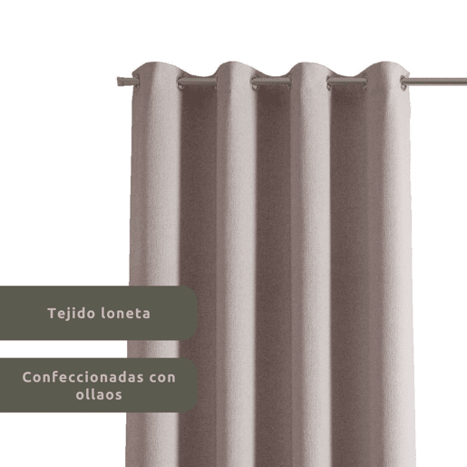 Cortina de Lona Pronta Pardo 140x260cm Donegal Collections