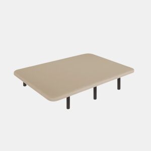 DreamNite Base Estofada Tecido 3D Antiderrapante, Estrutura 30x40 mm, Cor Bege, Inclui Pernas Metálicas de 25cm, Base Estofada 90x190 cm