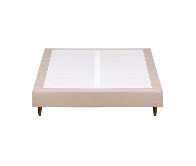 Somier tapizado budwing levi beige c/ patas de madera (140x190 cm)
