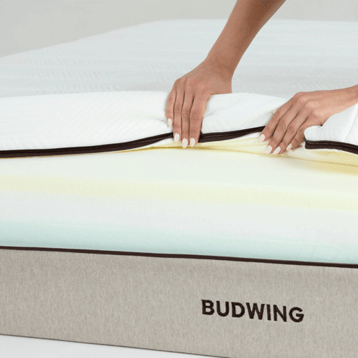 Colchão BUDWING BioHybrid (90x200 cm - Memory Foam, Látex e Molas Ensacadas)