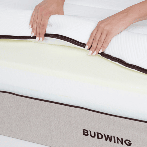 Colchão BUDWING Hybrid Sense (150x190 cm - Tratamento Antibacteriano, Memory Foam e Molas Ensacadas)