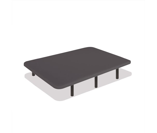 Base tapizada gris 100 x 200 cm, dreamnite, tejido 3d antideslizante, estructura 30x40mm, 5 barras transversales, con patas 30cm
