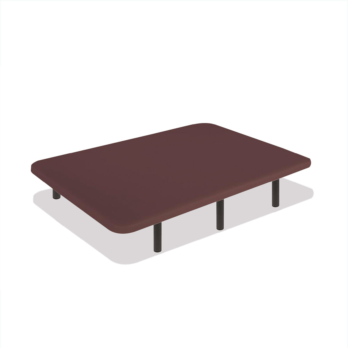 Base tapizada choco 135 x 200 cm, dreamnite, tejido 3d antideslizante, estructura 30x40mm, 5 barras transversales, con patas 35cm