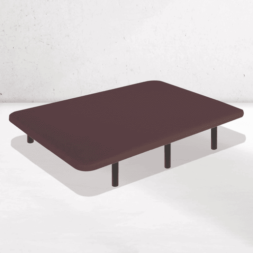 DreamNite Base Estofada Tecido 3D Antiderrapante, Estrutura 30x40 mm, Cor Choco, Inclui Pernas Metálicas de 35cm, Base Estofada 140 x 190 cm