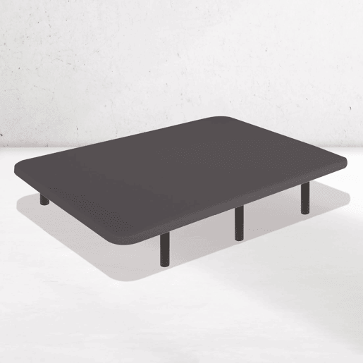 DreamNite Base Estofada Tecido 3D Antiderrapante, Estrutura 30x40 mm, Cor cinzento, Inclui Pernas Metálicas de 25cm, Base Estofada 135 x 180 cm