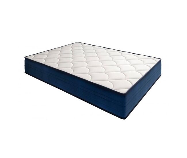 Colchón viscoelástico modelo memory, 135 x 190 x 18cm - todas las medidas, blanco y azul