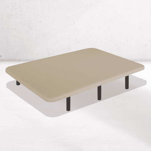 DreamNite Base Estofada Tecido 3D Antiderrapante, Estrutura 30x40 mm, Cor Bege, Inclui Pernas Metálicas de 40cm, Base Estofada 80x190 cm