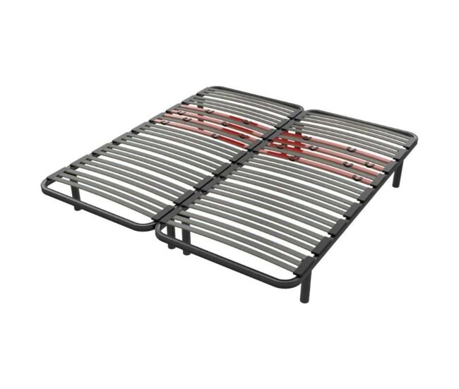 Somier multiláminas con reguladores lumbares, firmeza adaptable, tubo 40x30 mm y laminas de haya natural con o sin patas, en varias medidas