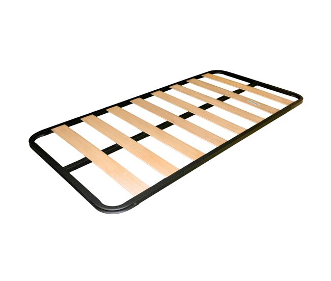 Somier de tubo acerado 30x30 mm con refuerzo central láminas de chopo con y sin patas, en varias medidas