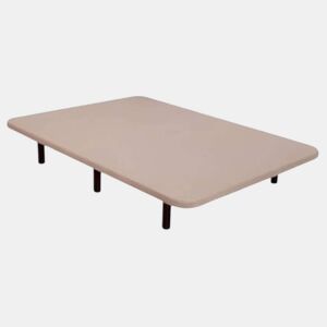 Base de cama XL 160x200 cm tubo 40x30 cor bege 5 reforços tecido 3D respirável (pés incluídos)