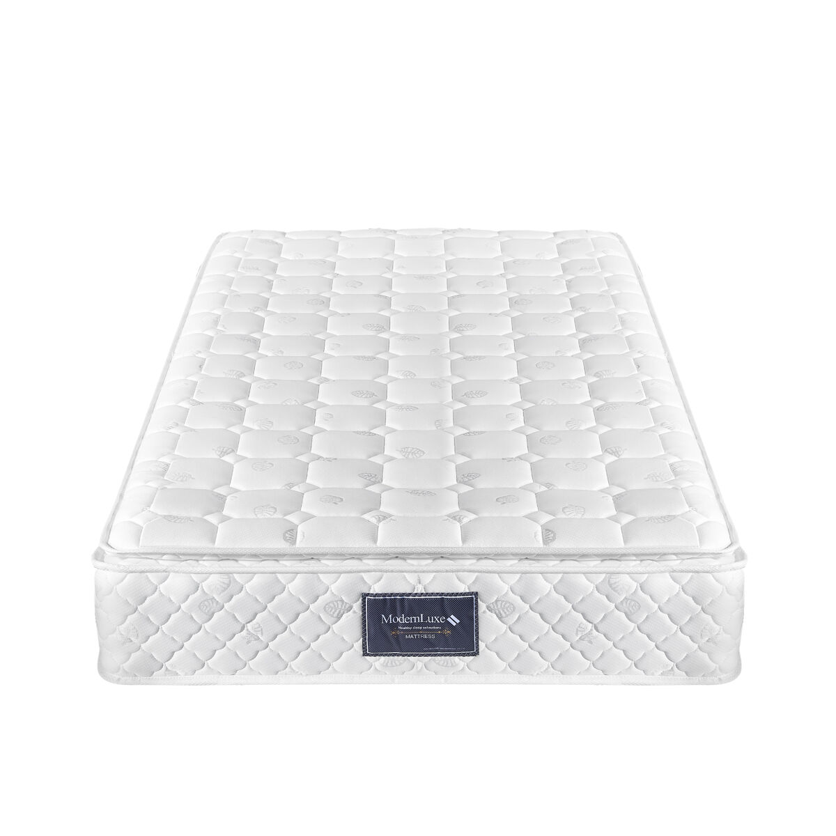 Colchón de muelles 90x200 cm espuma espesor 25 cm - dureza h3 - funda acolchada de microfibra - blanco