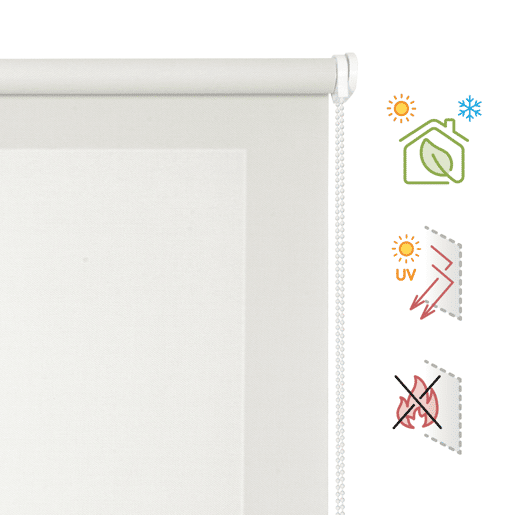 Estores Screen Blackout e isolamento térmico estore de rolo com tecido técnico Branco 120 x 250 cm