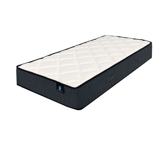 Colchón alpha para descanso dormitorio en color blanco con núcleo de muelles ensacados con 25 cm de altur