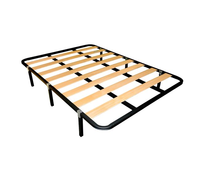 Somier de tubo acerado 30x30 mm con refuerzo central láminas de chopo con y sin patas, en varias medidas