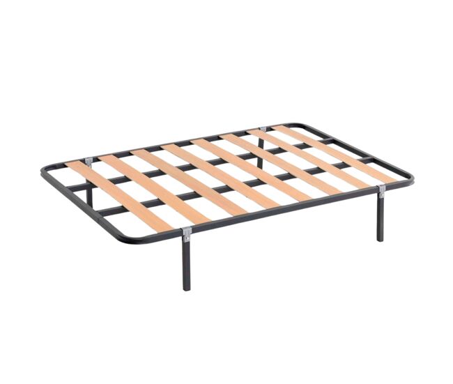 Somier de tubo acerado 30x30 mm con refuerzo central láminas de chopo con y sin patas, en varias medidas