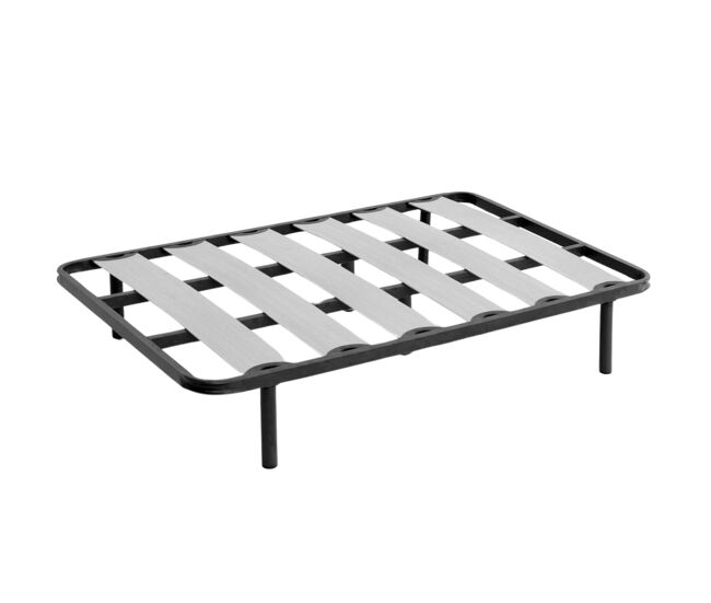 Somier balda ancha en varias medidas, tubo de acero 40x30 mm, refuerzo central, láminas de chopo-flex con o sin patas