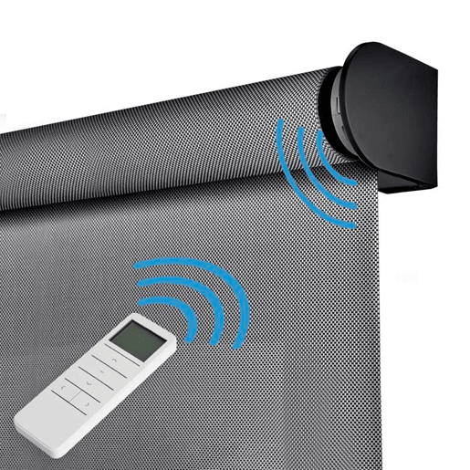 Estor de Rolo Motorizado Screen Premium acabamentos em alumínio Tecido Técnico Motor