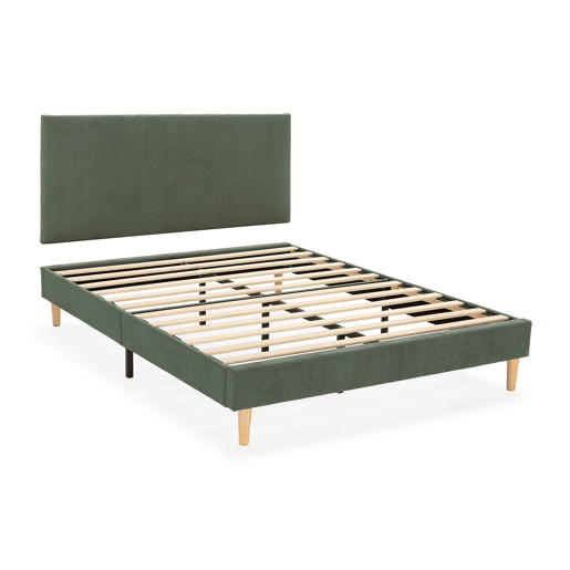 Base estofada + cabeceira Bari 140x190 cm cor Verde