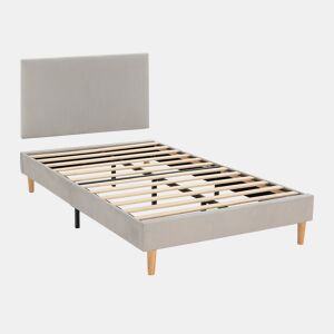Base estofada + cabeceira Bari 140x190 cm cor Cinza