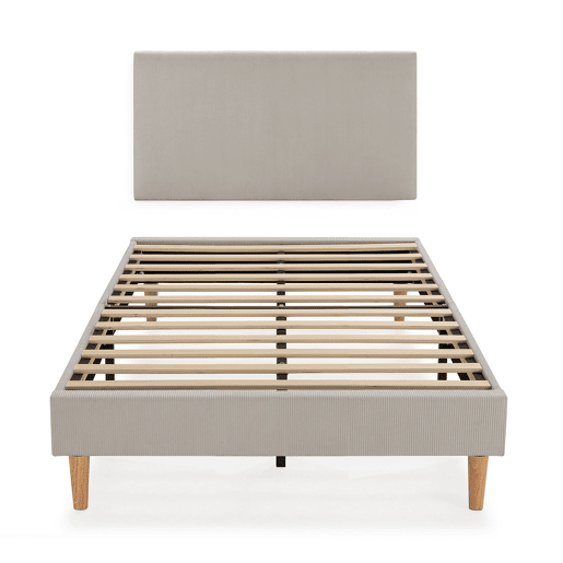Base estofada + cabeceira Bari 90x190 cm cor Cinza