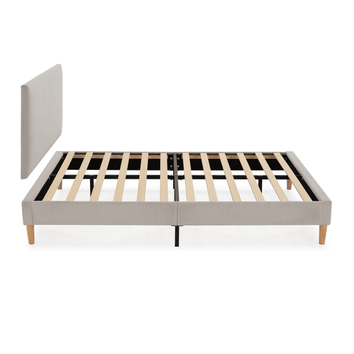 Base estofada + cabeceira Bari 90x190 cm cor Cinza