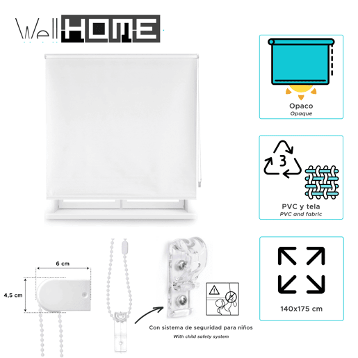 Persiana Rolô Blackout Simples Well Home