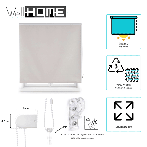 Persiana Rolô Blackout Simples Well Home